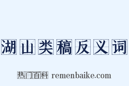 湖山类稿反义词是什么意思的图片